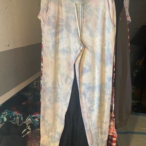 Victoria's Secret OOAK CUSTOM Bluish/Lavender/Pinkish Tyedyed ULTRA SOFT joggers